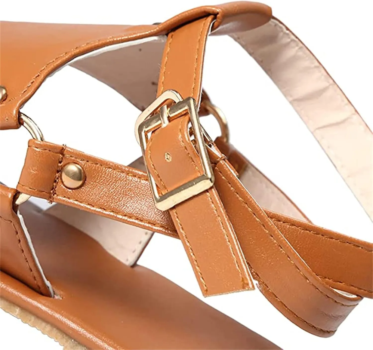 Lausiuoe Sandals Women Comfortable Beach Strappy Casual Wear Gladiator Flat Sandals Dressy Summer T-Strap Thong Flip Flops