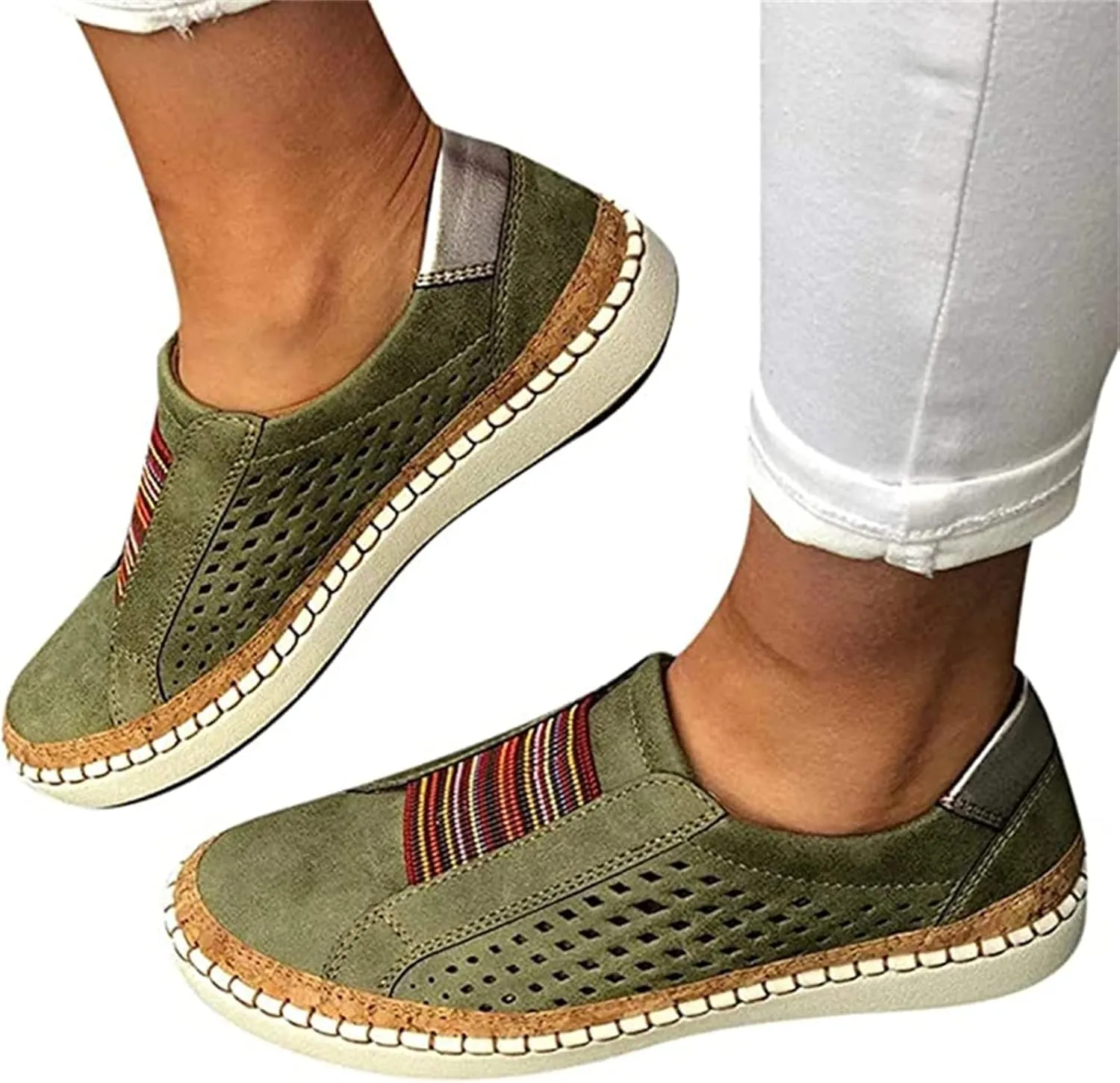 Lausiuoe Shoes For Women Dressy Comfortable Fashion Canvas Shoes Classic Casual Low Top Slip On Sneakers Walking Flat Loafers