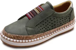 Lausiuoe Shoes For Women Dressy Comfortable Fashion Canvas Shoes Classic Casual Low Top Slip On Sneakers Walking Flat Loafers