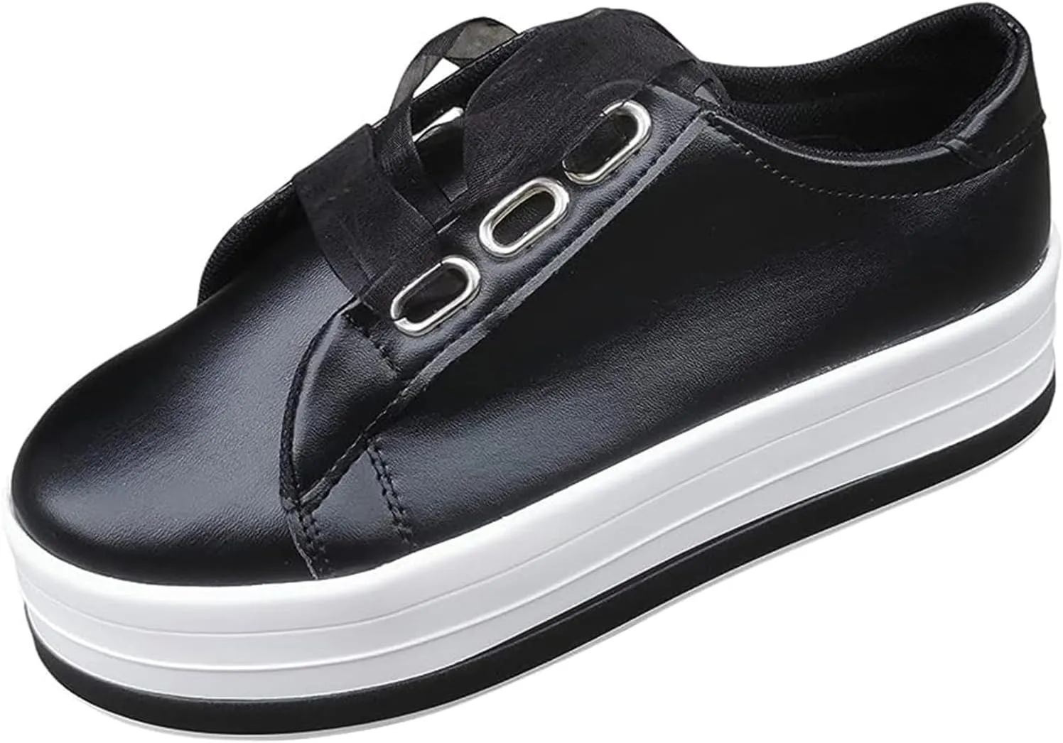 Lausiuoe Sneakers For Women Wide Width Slip On Fashion Canvas Loafers Casual Lightweight Comfort Flat Walking Shoes
