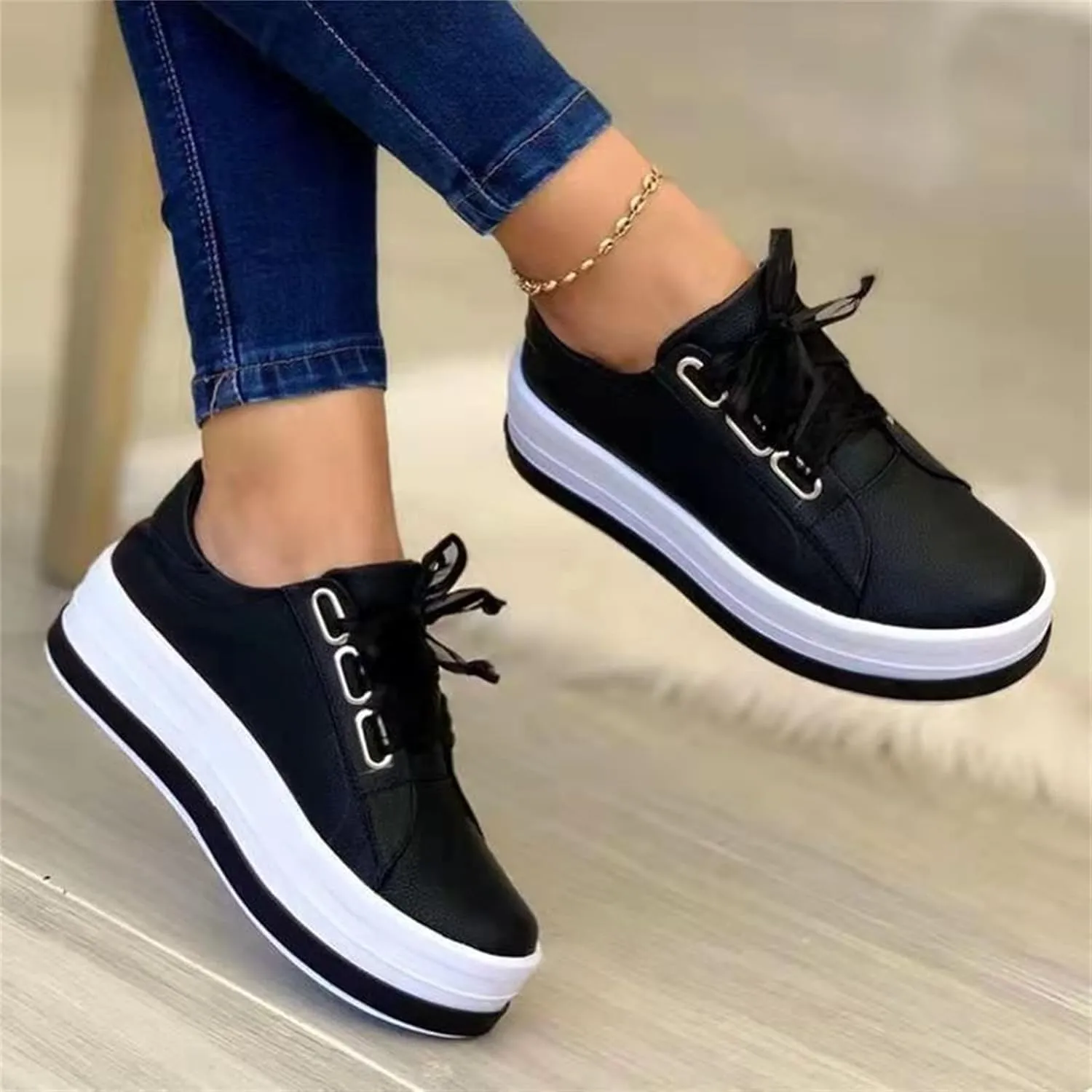 Lausiuoe Sneakers For Women Wide Width Slip On Fashion Canvas Loafers Casual Lightweight Comfort Flat Walking Shoes