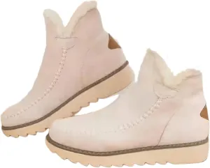 Lausiuoe Snow Boots For Women Cute Fur Lined Warm Winter Ankle Booties Comfortable Casual Fashion Trendy Fuzzy Outdoor Shoes