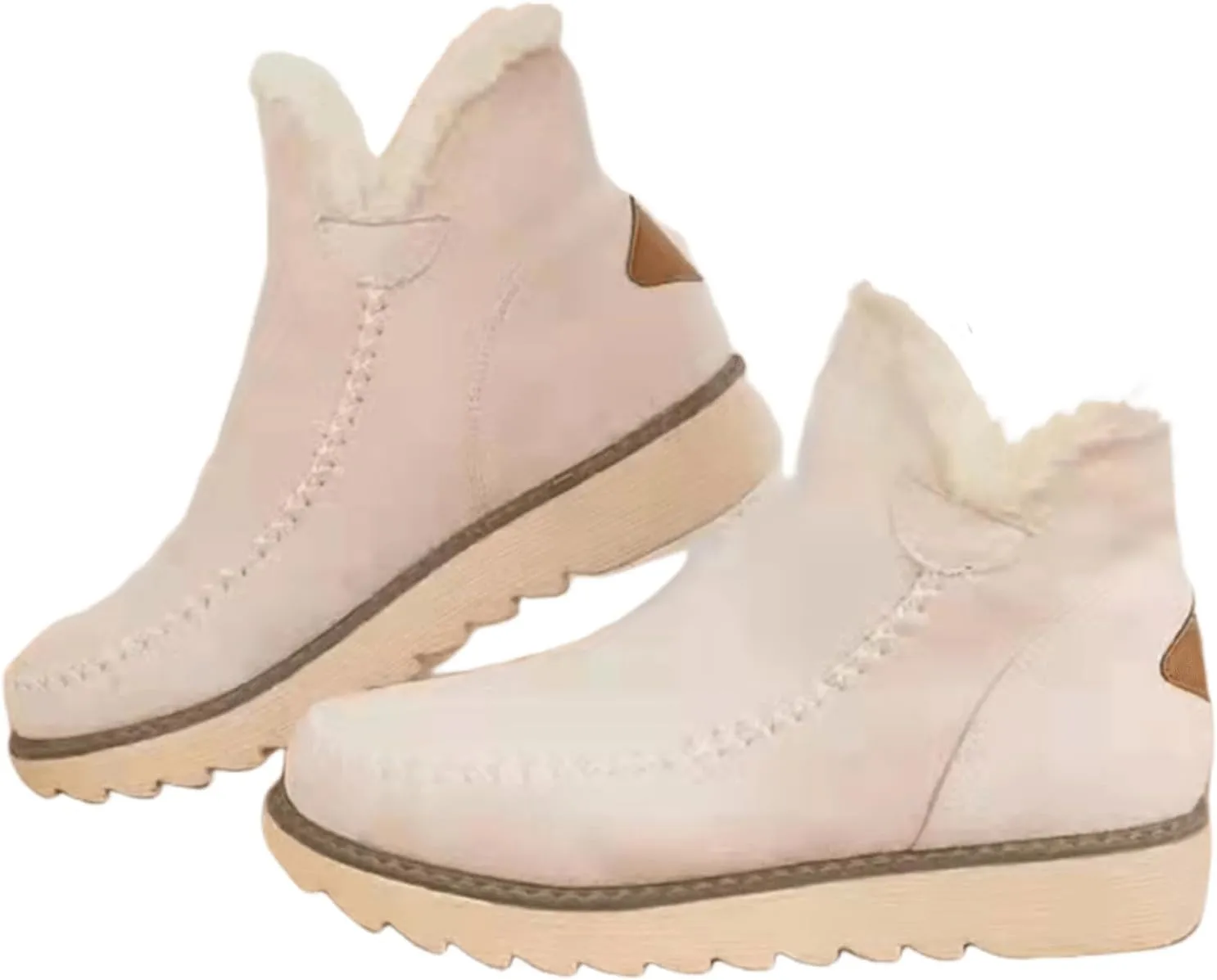 Lausiuoe Snow Boots For Women Cute Fur Lined Warm Winter Ankle Booties Comfortable Casual Fashion Trendy Fuzzy Outdoor Shoes