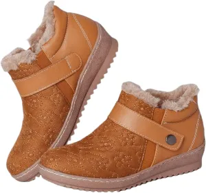Lausiuoe Snow Boots For Women Cute Wide Calf Warm Winter Fuzzy Ankle Booties Silp On Comfortable Casual Fashion Loafers