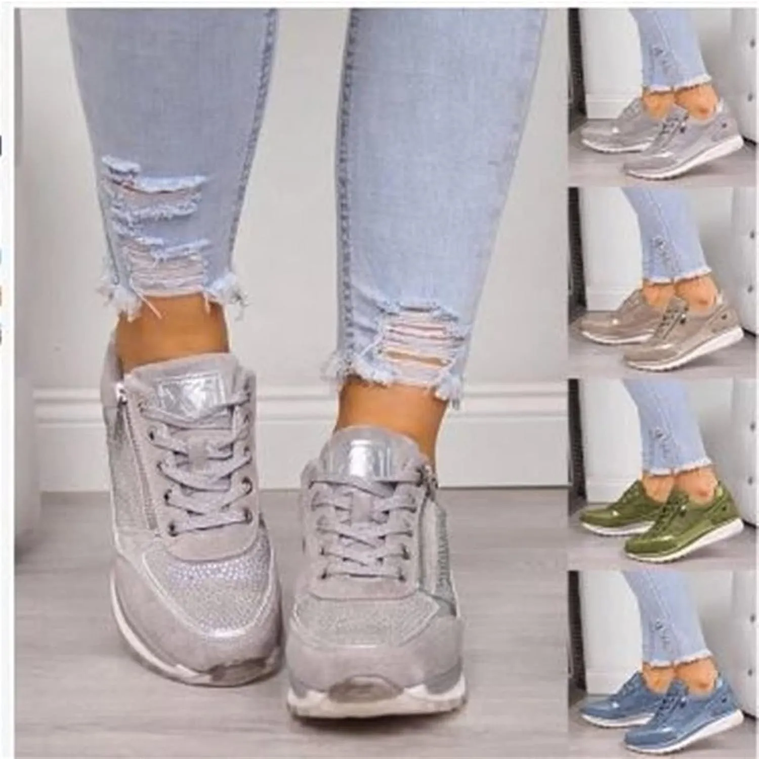 Lausiuoe Women's Fashion Sneakers Slip On Comfortable Casual Walking Shoes Classic Fall Low Top Canvas Flat Loafers