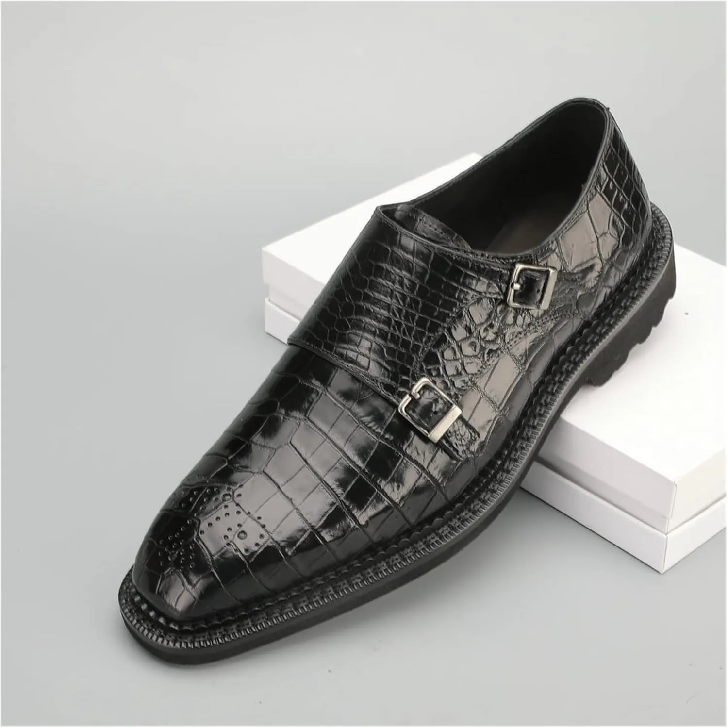 LAZIRO Leather Shoes Men's Genuine Leather Business Dress Leather Shoes Breathable British Style