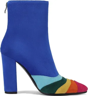 LEHOOR Women Fashion Chunky Block Heel Pointed Toe Ankle Booties Classic Side Zipper Short Boots 4-11 M US