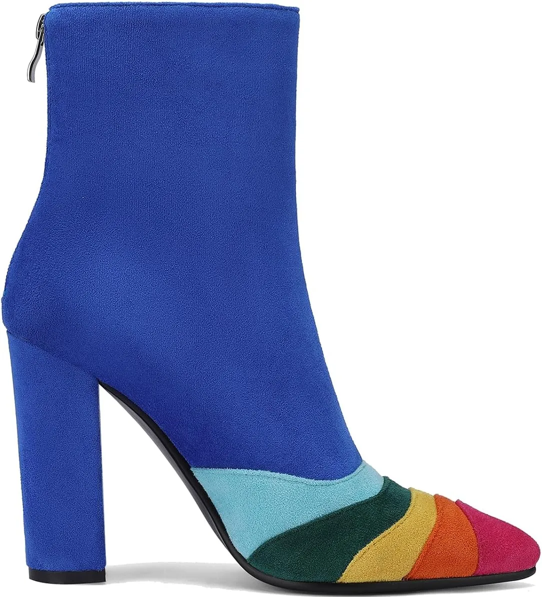 LEHOOR Women Fashion Chunky Block Heel Pointed Toe Ankle Booties Classic Side Zipper Short Boots 4-11 M US