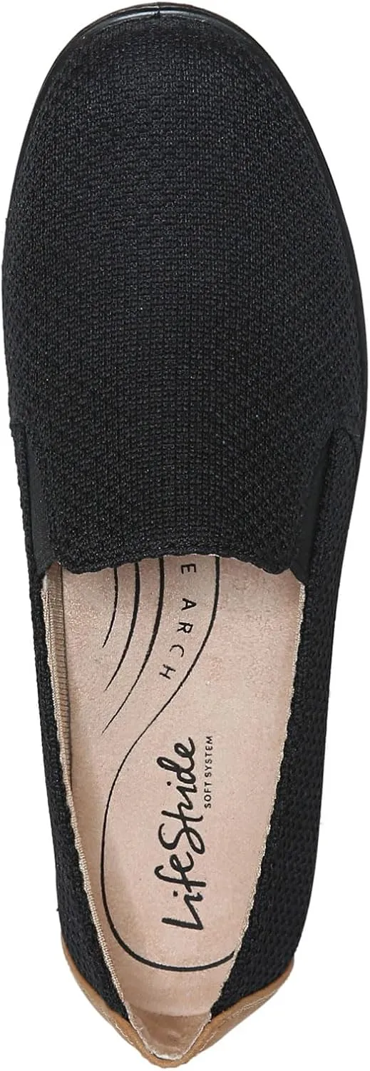 Life Stride Women's Next Level Slip-On Sneaker, Black/Black, 10 Wide