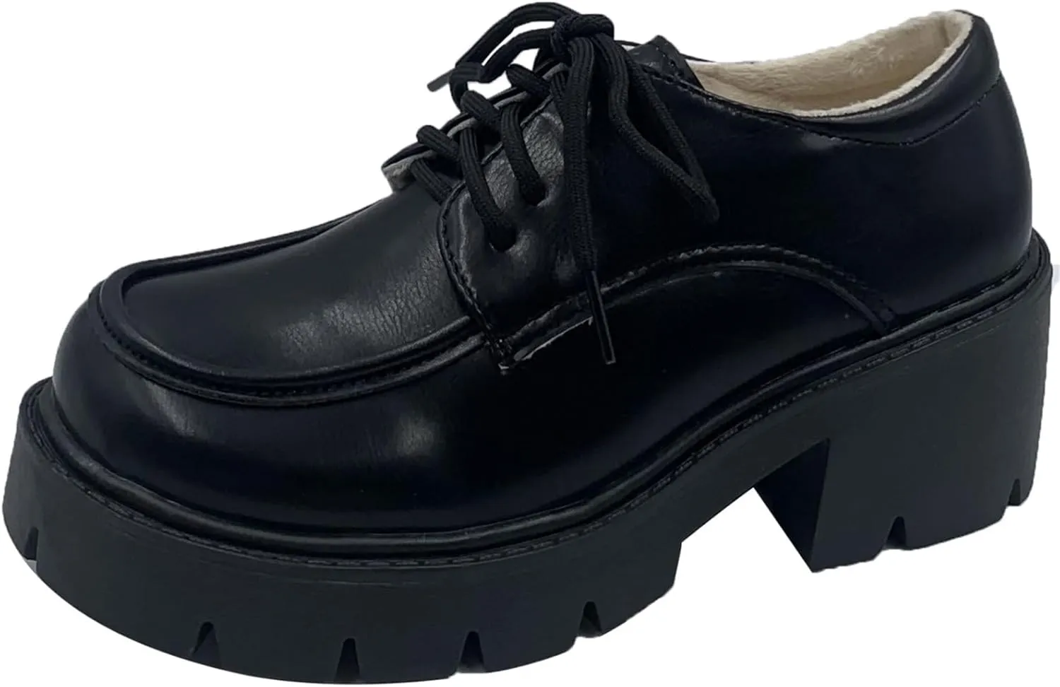 Loafers for Women Women's Retro Black Leather Platform Dress Shoes Stylish Versatile Footwear for Any Occasion