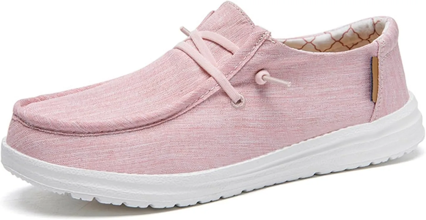 Loafers Women Shoes,Casual Canvas Comfy Lightweight Boat Shoes Women,Classic Breathable Non Slip Women's Loafers & Slip-ons,with Rubber Sole