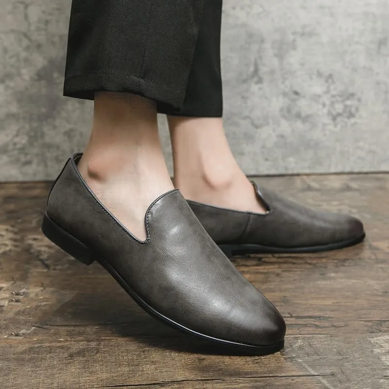 Man Leather Shoes Men Office Business Dress Leather Flats Men Leather Wedding Shoes Male Driving Flats Comfy Slip On Men Casual Shoes