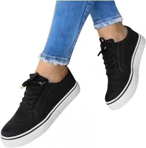 Masbird Sneakers for Women High Top Fashion Sneakers for Women Womens Canvas Sneakers Low Top Lace Up Slip on Walking Shoes Canvas Casual Running Shoes Black
