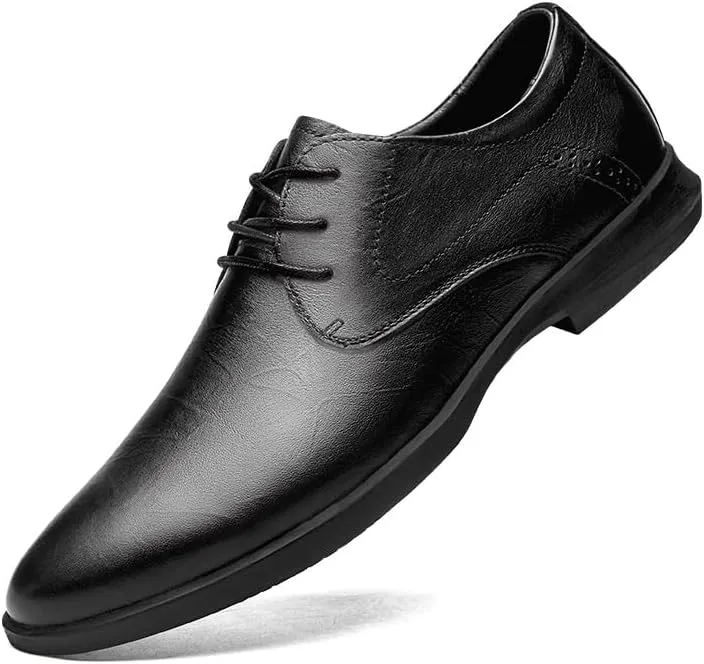 Men Business Formal Dress Shoes Breathable Fashion Oxford Shoes Leather Shoes Lace-Up Brown Black Large Size