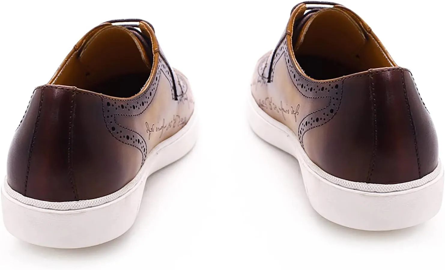 Men Classic Casual Shoes Real Leather Lace-ups Uniform Dress Shoes Work Office Comfortable Breathable,Brown-40
