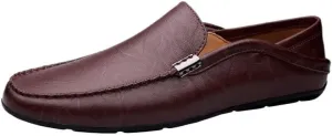 Men Driving Loafers Faux Leather Fashion Casual Round Toe Non Slip Shoe for Office Party Wedding Slip On