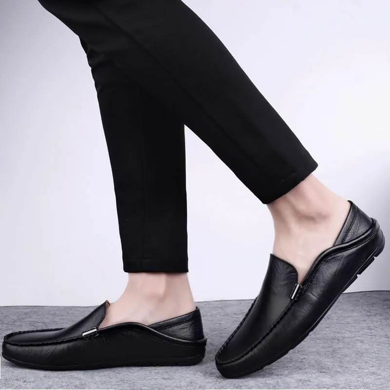 Men Driving Loafers Faux Leather Fashion Casual Round Toe Non Slip Shoe for Office Party Wedding Slip On