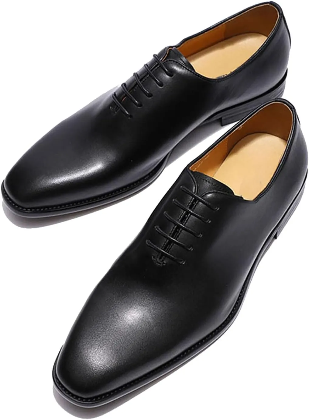 Men Oxfords Formal Dress Shoes for Men Genunie Leather Plain Toe Derby Prom Wedding Business Causal Suit Shoes Comfortable Fashion Tuxedo Lace Up Shoes for Men