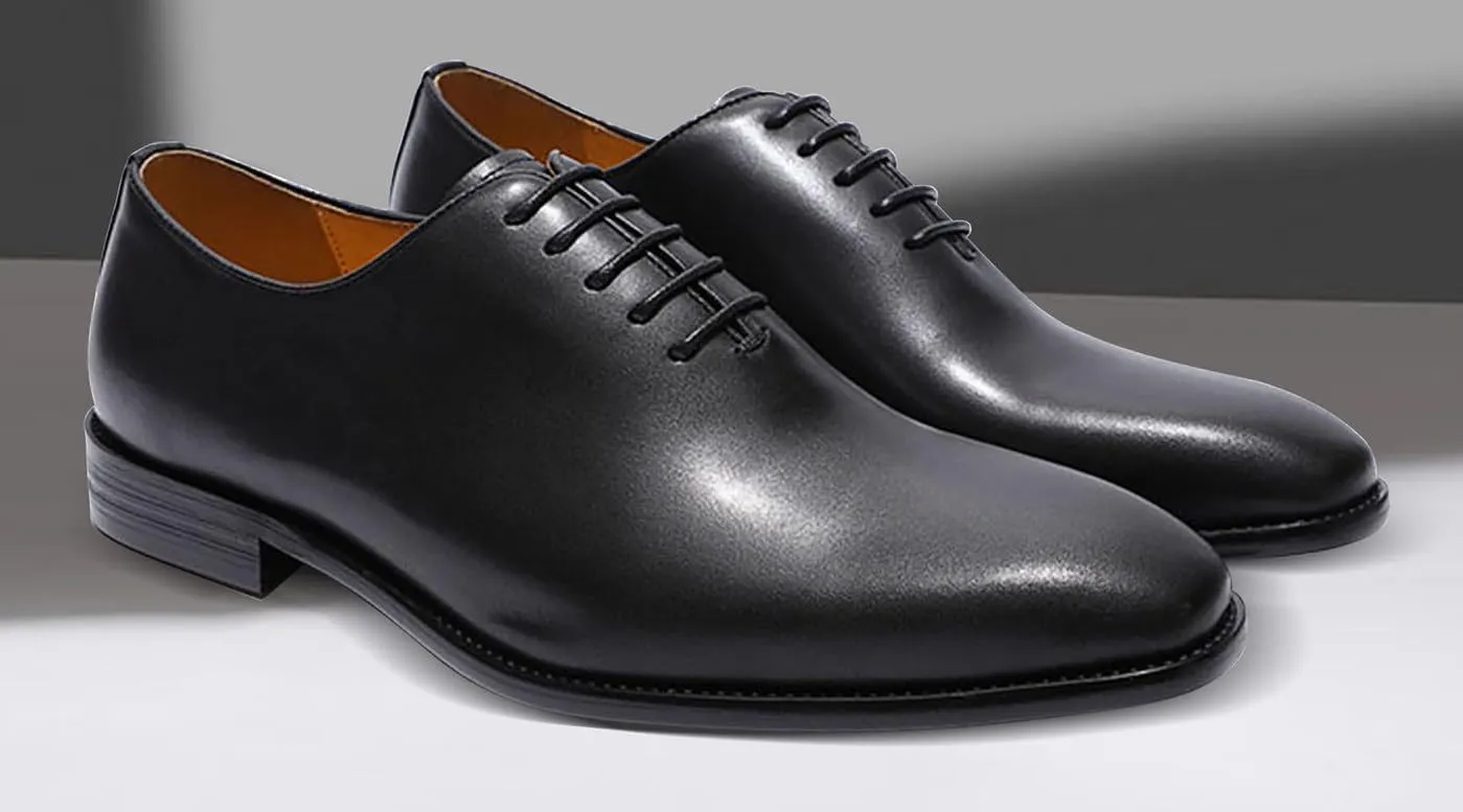 Men Oxfords Formal Dress Shoes for Men Genunie Leather Plain Toe Derby Prom Wedding Business Causal Suit Shoes Comfortable Fashion Tuxedo Lace Up Shoes for Men