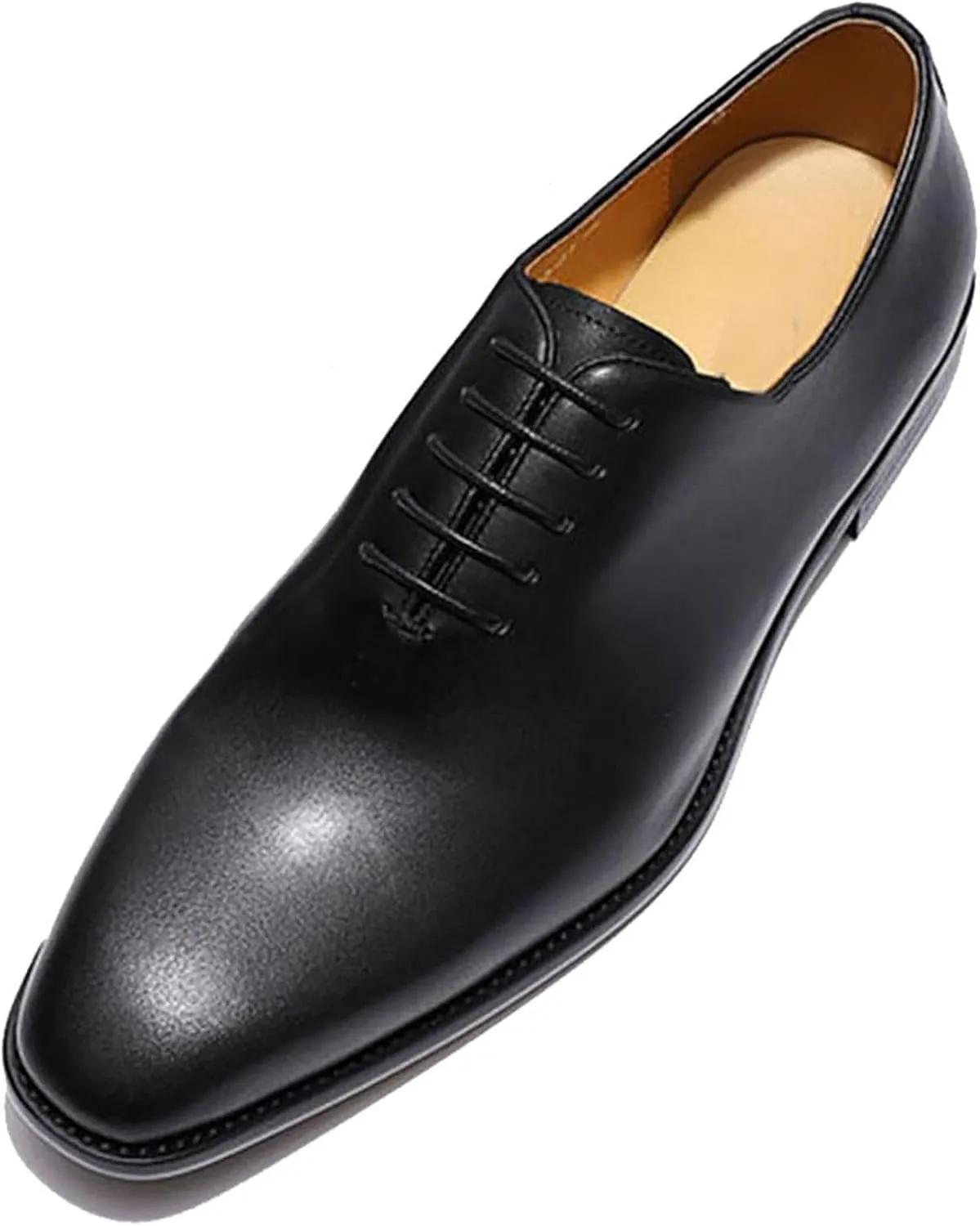 Men Oxfords Formal Dress Shoes for Men Genunie Leather Plain Toe Derby Prom Wedding Business Causal Suit Shoes Comfortable Fashion Tuxedo Lace Up Shoes for Men