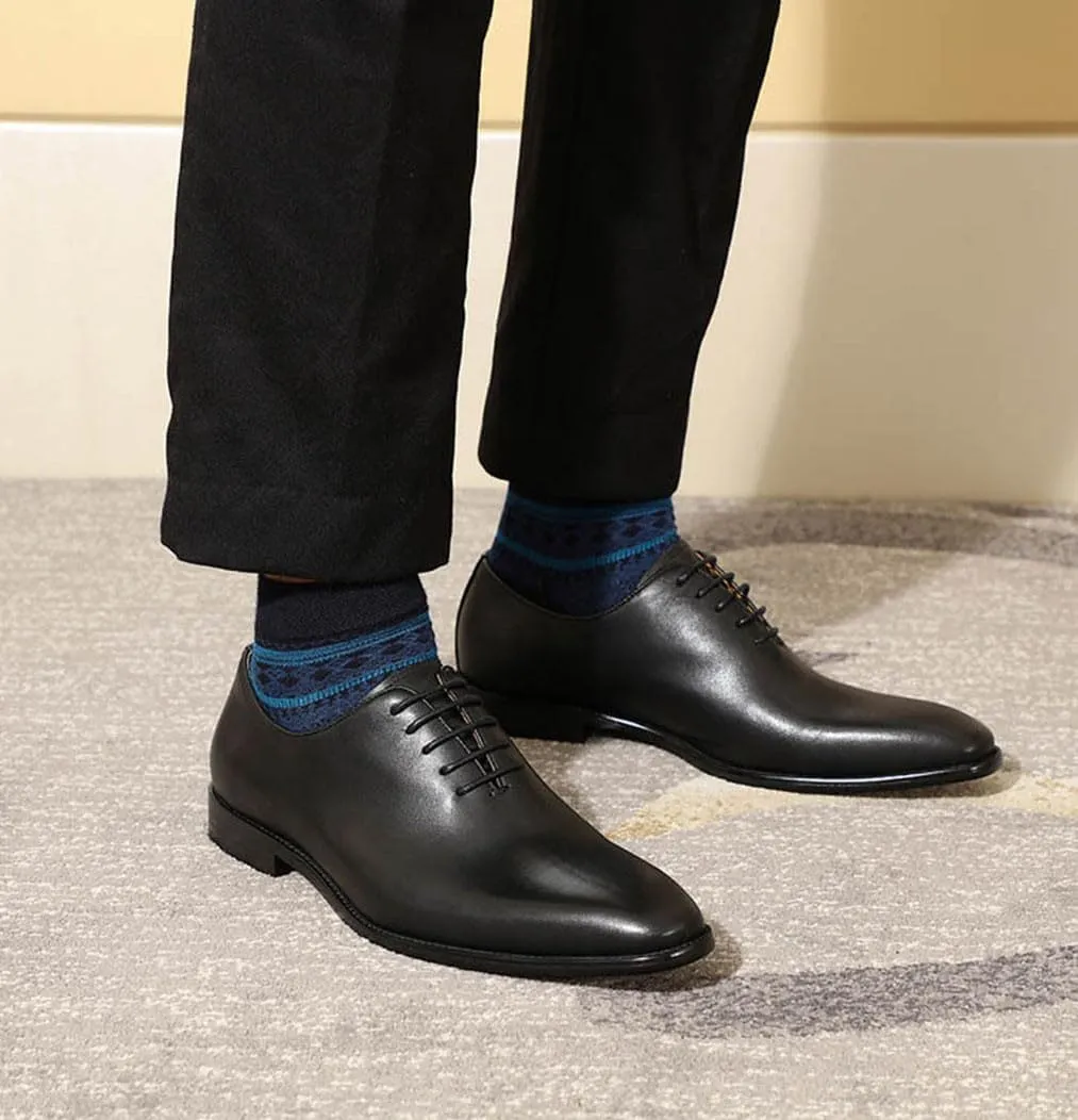 Men Oxfords Formal Dress Shoes for Men Genunie Leather Plain Toe Derby Prom Wedding Business Causal Suit Shoes Comfortable Fashion Tuxedo Lace Up Shoes for Men