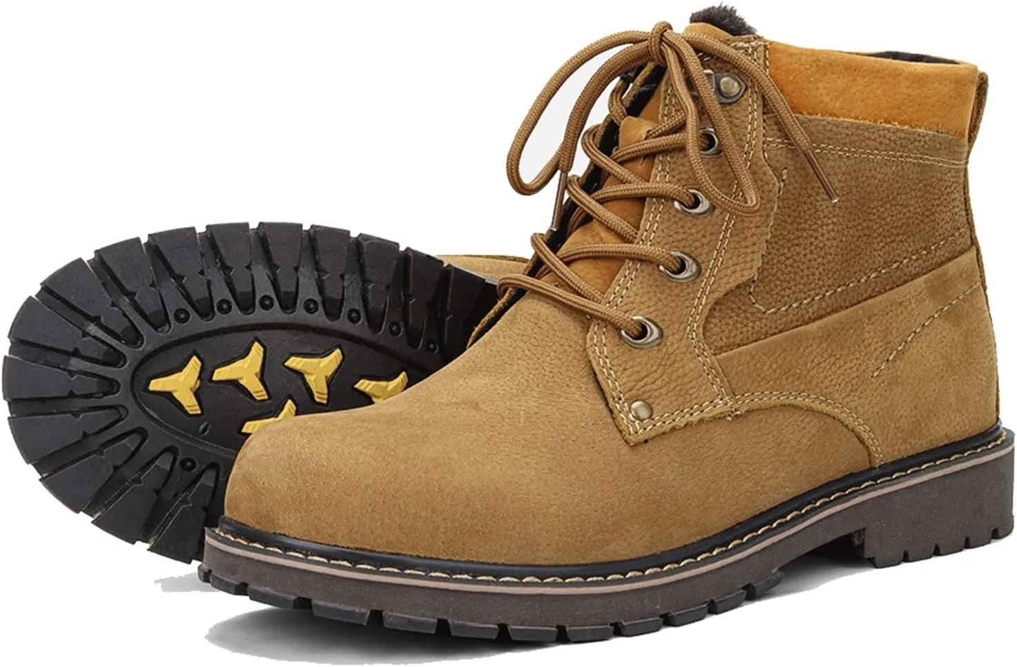 Mens Boots Genuine leather men's winter snow boots Thermal full leather men's winter shoes.