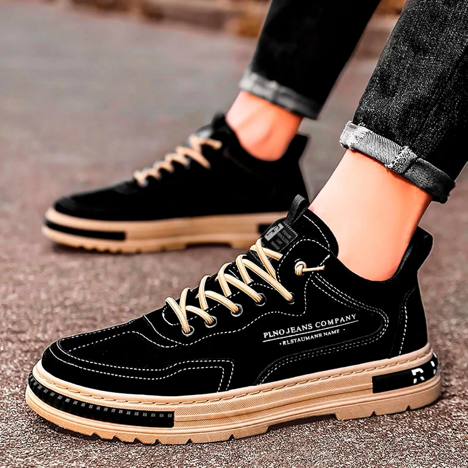 Men's Casual Dress Sneakers Black Sneakers for Men Mens Brown Dress Shoes Loafers for Women Casual Loafers for Women Dressy Womens Sneakers Wide Width
