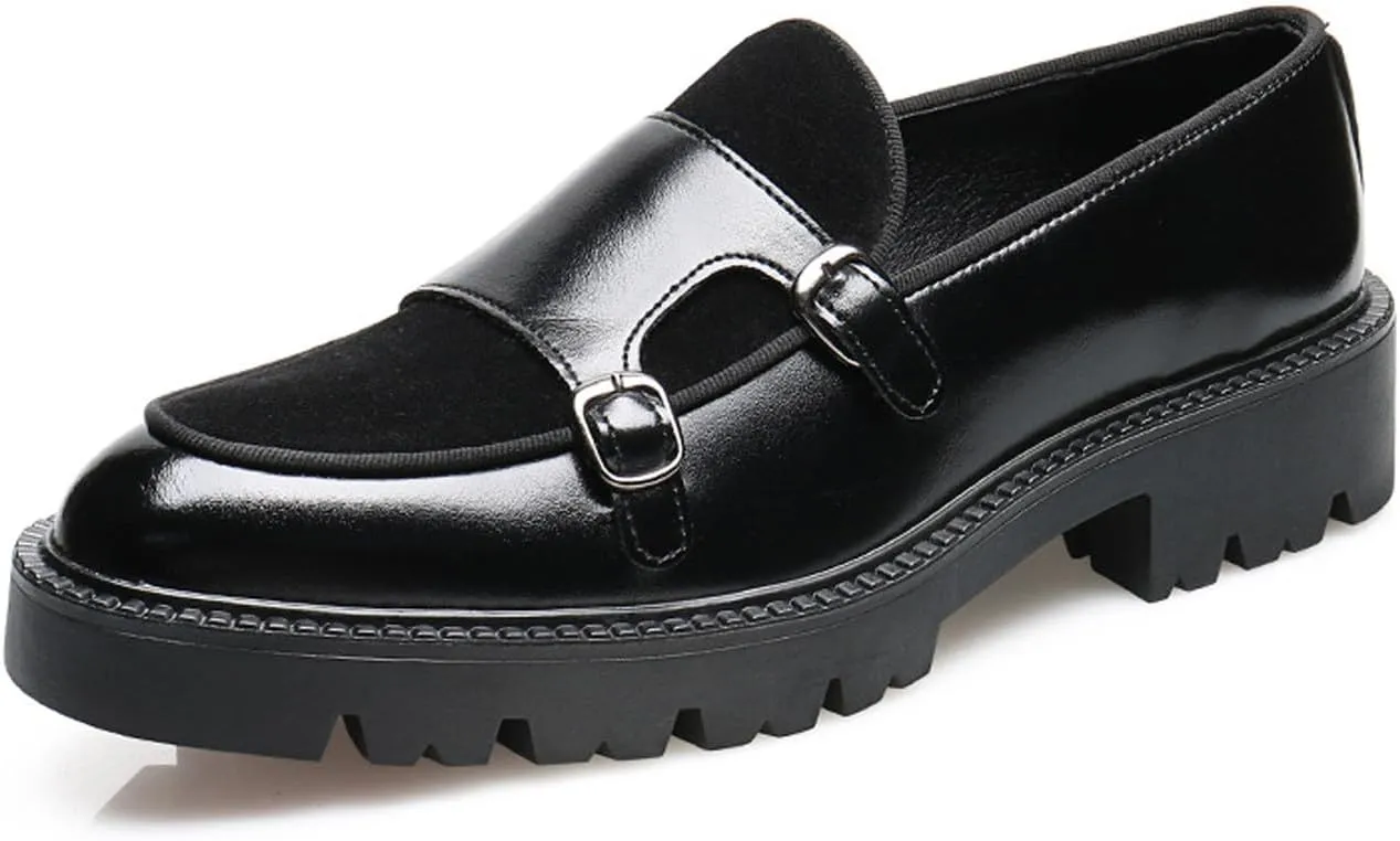 Mens Casual Shoes Slip On Loafers Dress Shoes for Men Fashion Prom Wedding Suede Monk Strap Loafers Comfortable Business Tuxedo Moccasins
