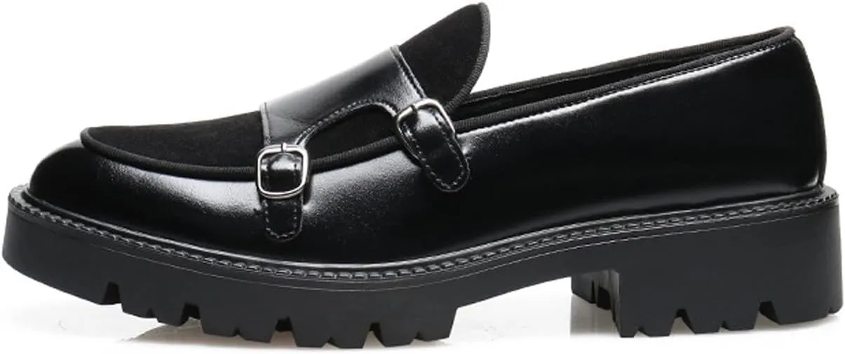 Mens Casual Shoes Slip On Loafers Dress Shoes for Men Fashion Prom Wedding Suede Monk Strap Loafers Comfortable Business Tuxedo Moccasins