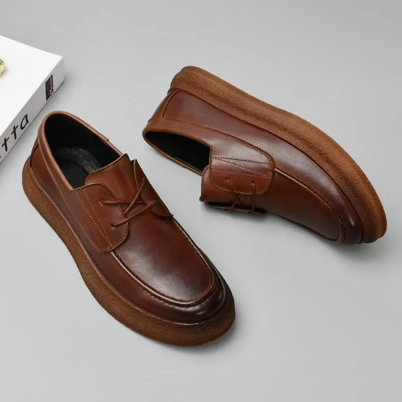 Men's Classic Lace Up Low Top Leather Dress Shoes Gentleman Wedding Business Work Office Outdoor Party Casual Shoes