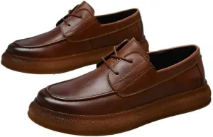 Men's Classic Lace Up Low Top Leather Dress Shoes Gentleman Wedding Business Work Office Outdoor Party Casual Shoes