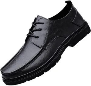 Mens Comfort Driving Flats Fashionable Lightweight Lace-up Tuxedo Dress Shoes Classic Orthopedic Leather Shoes