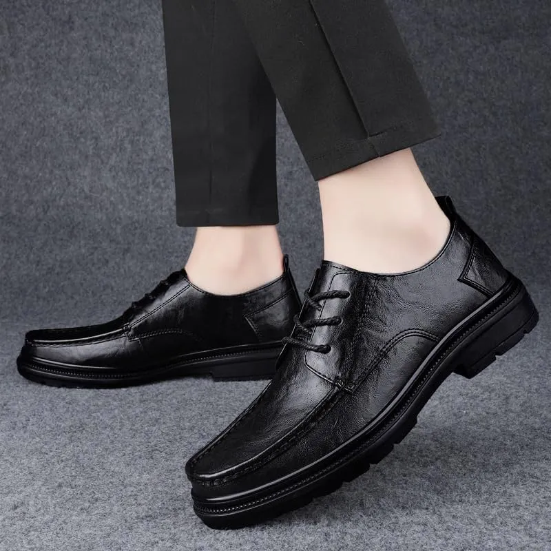 Mens Comfort Driving Flats Fashionable Lightweight Lace-up Tuxedo Dress Shoes Classic Orthopedic Leather Shoes