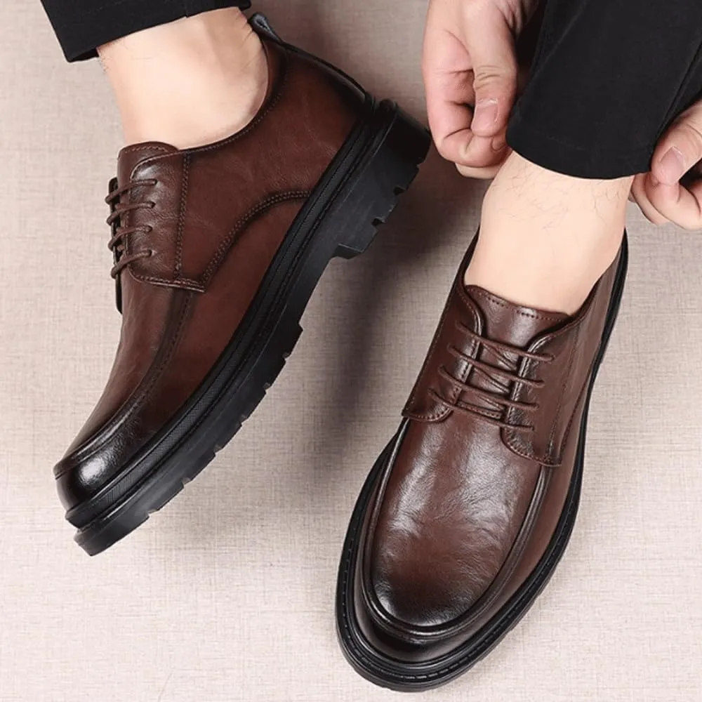 Mens Dress Shoe Black Men Leather Shoes Slip on Soft Loafers Non Slip Breathable Driving Flats Spring Walk in Office Work Shoes Mocassin Homme