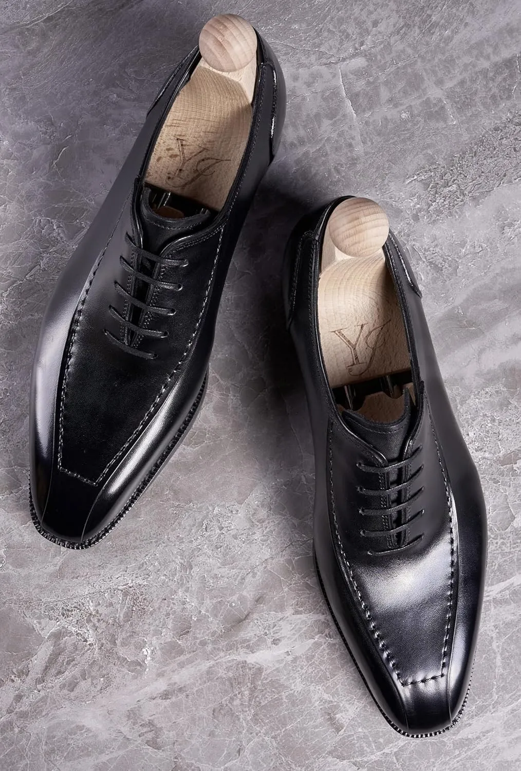 Mens Dress Shoes Formal Oxfords Genunie Leather Modern Plain Toe Oxford Fashion Prom Wedding Derby Business Casual Suit Shoes Tuxedo Shoes for Men