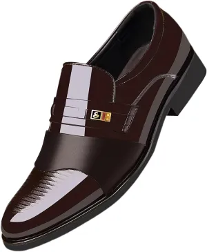 Men's Dress Shoes Wide Width 4e Men's Shoes Business Casual Cowhide Shoes Fashion Formal Shoes for Men without Lace