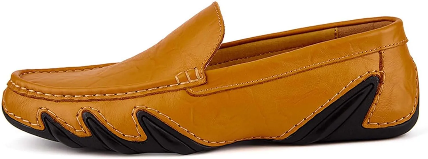 Men's Fashion Penny Loafers,Premium Leather Men's Loafers,Flat Loafers,Walking Shoes,Driving Shoes,Stylish Eight Paw Shape Sole,Upper Old Design,Soft and Lightweight