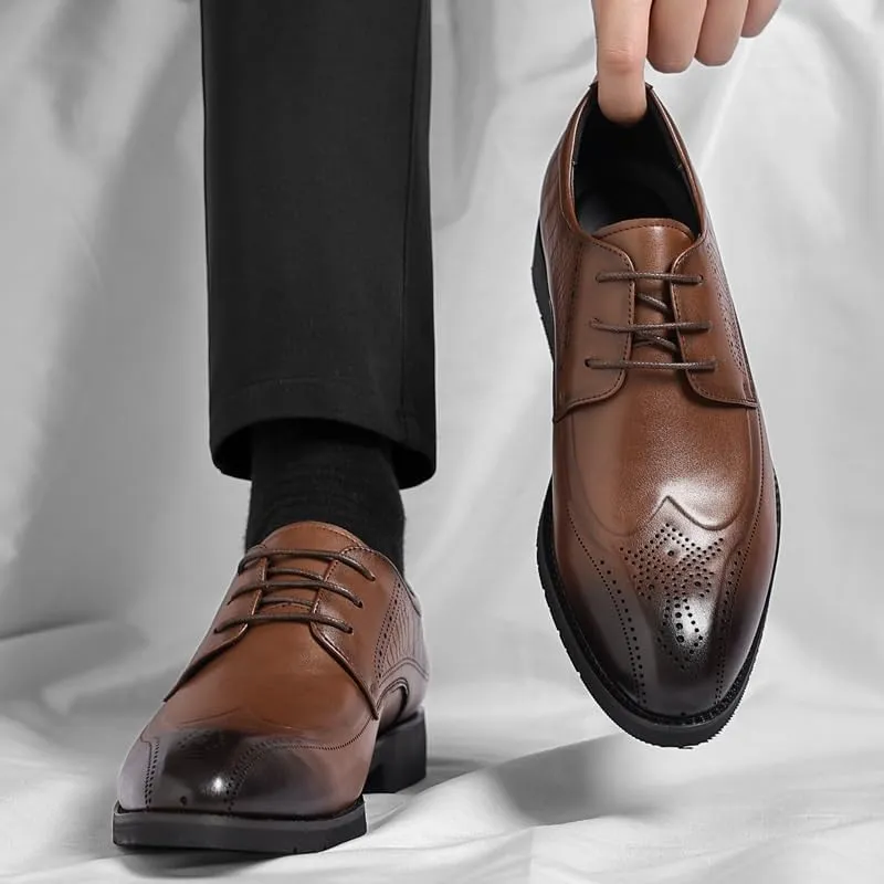 Men's Formal Classic Business Oxford Shoes Mens Lace-Up Lightweight Casual Walking Dress Shoes