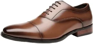 Men's Formal Leather Inner Soft and Comfortable Business Soft-Soled Derby Shoes British-Style Pointed Toe Suitable for Banquet Travel