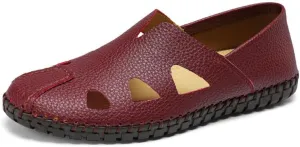 Mens Genuine Leather Loafers Soft Sole Non-Slip Driving Shoes Soft Lightweight Walking Shoes Fashion Casual Shoes