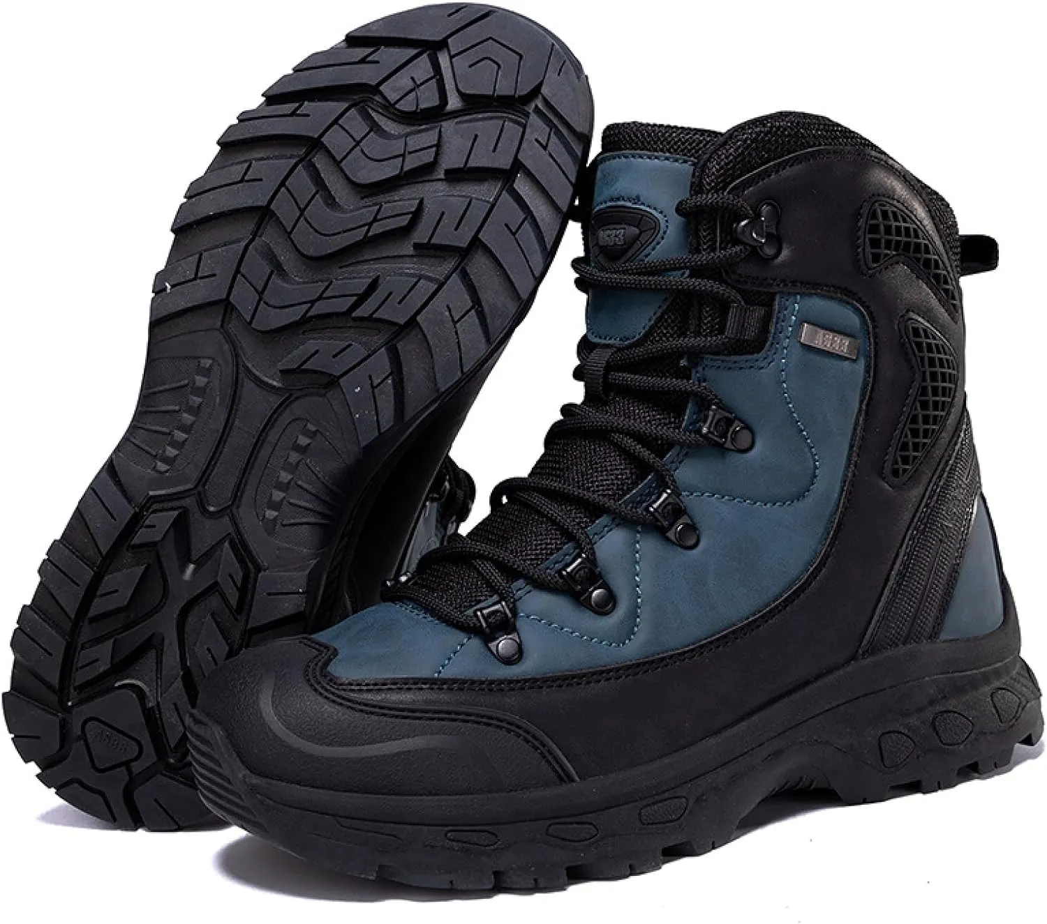 Men's High Top Waterproof Platform Hiking Boots Round Toe Non-Slip Lightweight Lace-up Military Tactical Boots Trekking Travel Durable Combat Boots