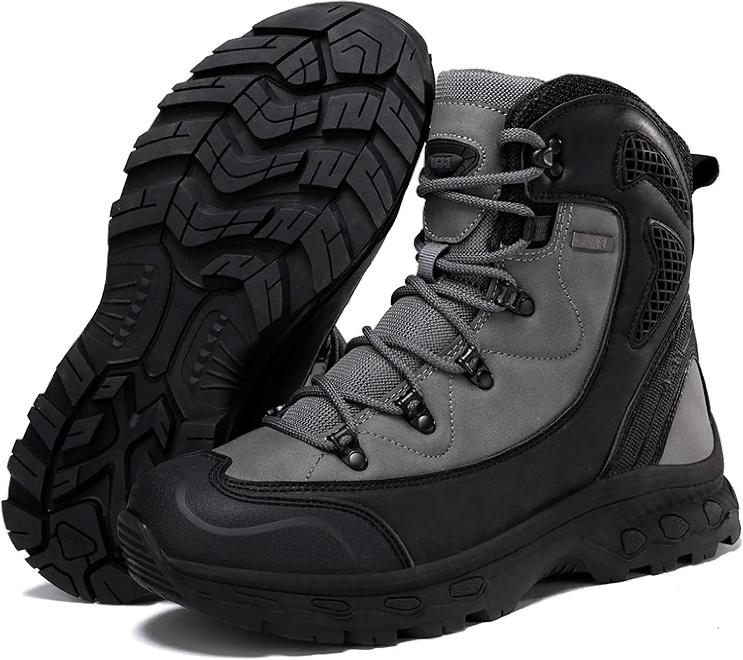 Men's High Top Waterproof Platform Hiking Boots Round Toe Non-Slip Lightweight Lace-up Military Tactical Boots Trekking Travel Durable Combat Boots