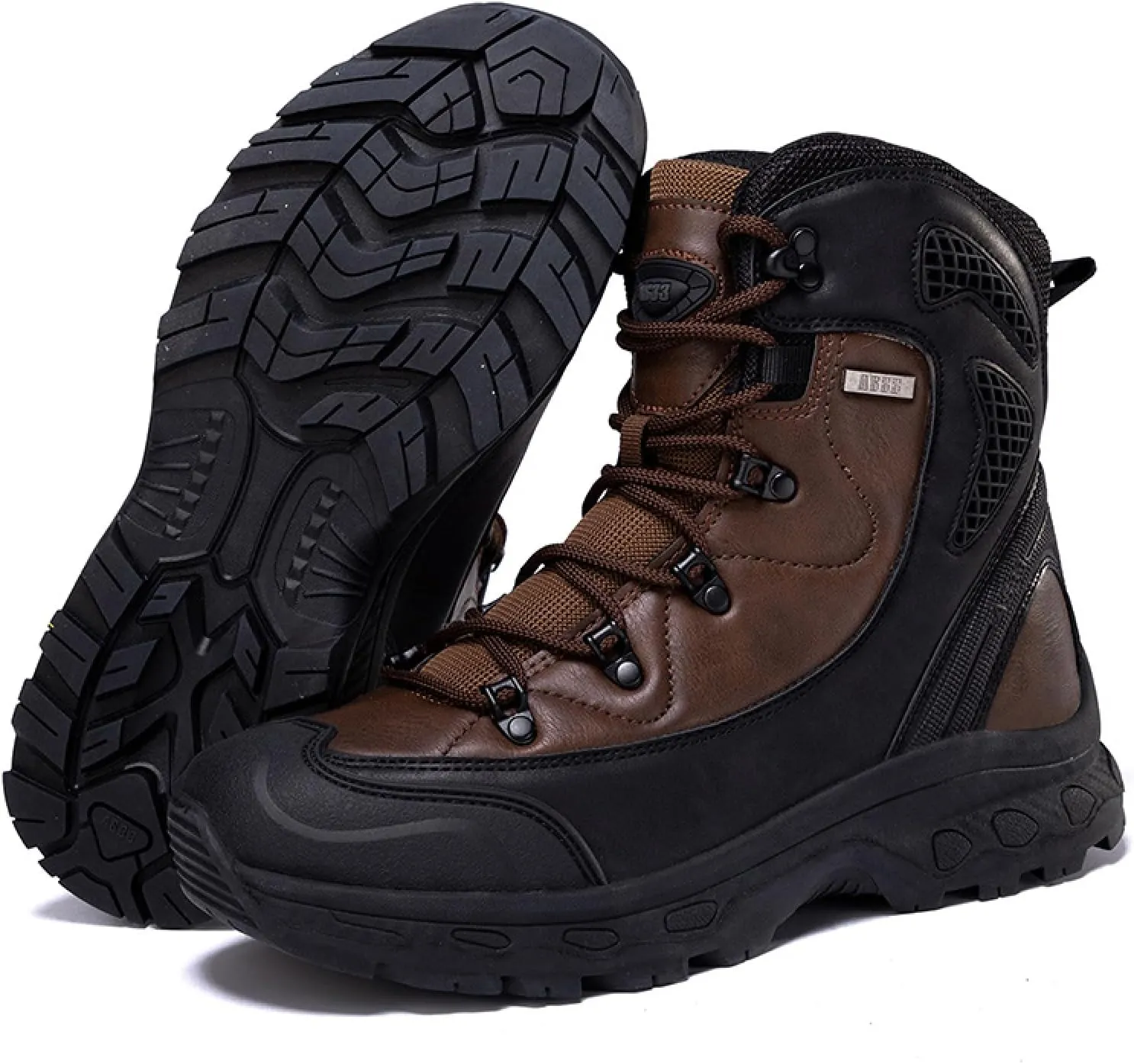 Men's High Top Waterproof Platform Hiking Boots Round Toe Non-Slip Lightweight Lace-up Military Tactical Boots Trekking Travel Durable Combat Boots