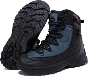 Men's High Top Waterproof Platform Hiking Boots Round Toe Non-Slip Lightweight Lace-up Military Tactical Boots Trekking Travel Durable Combat Boots