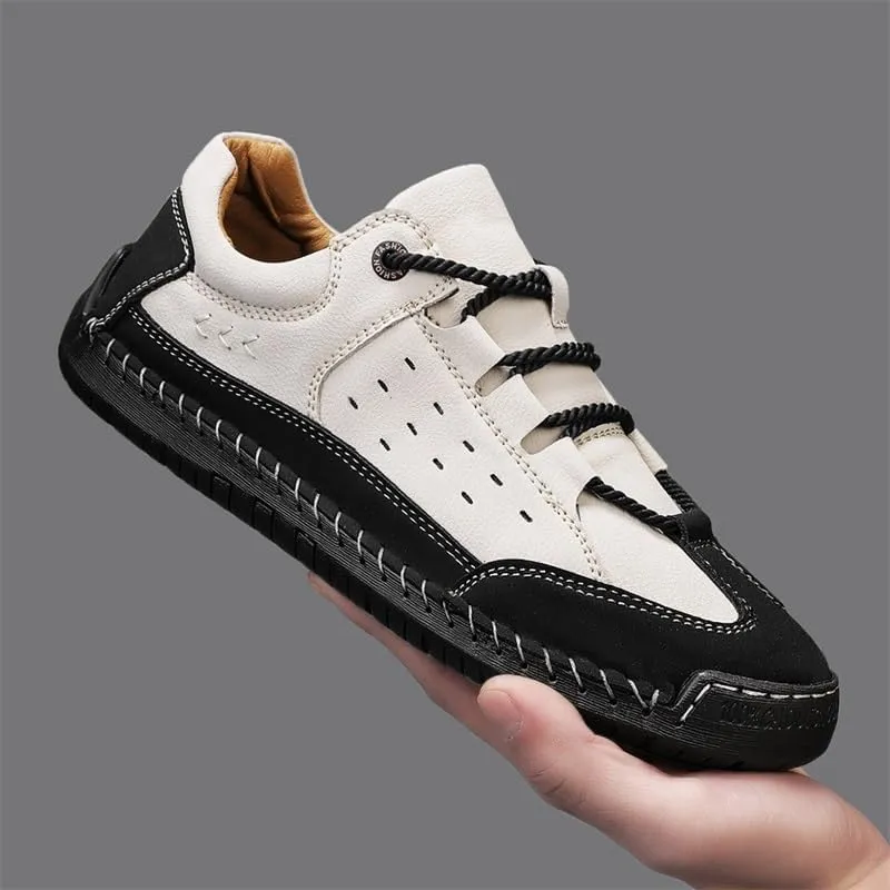 Men's Leather British Style Lace Up Wing Tip Dress Shoe Classic Round Toe Shiny Checkered Comfortable Mesh Shoes