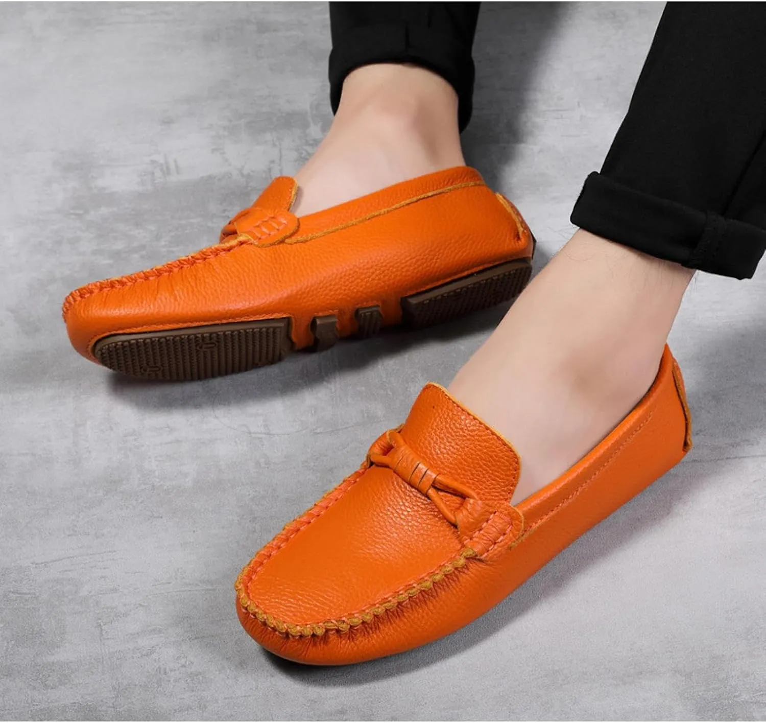 Men's Leather Penny Loafers, Classic Driving Shoes, Casual Slip-on Comfortable Men's Loafers, Beanie Shoes