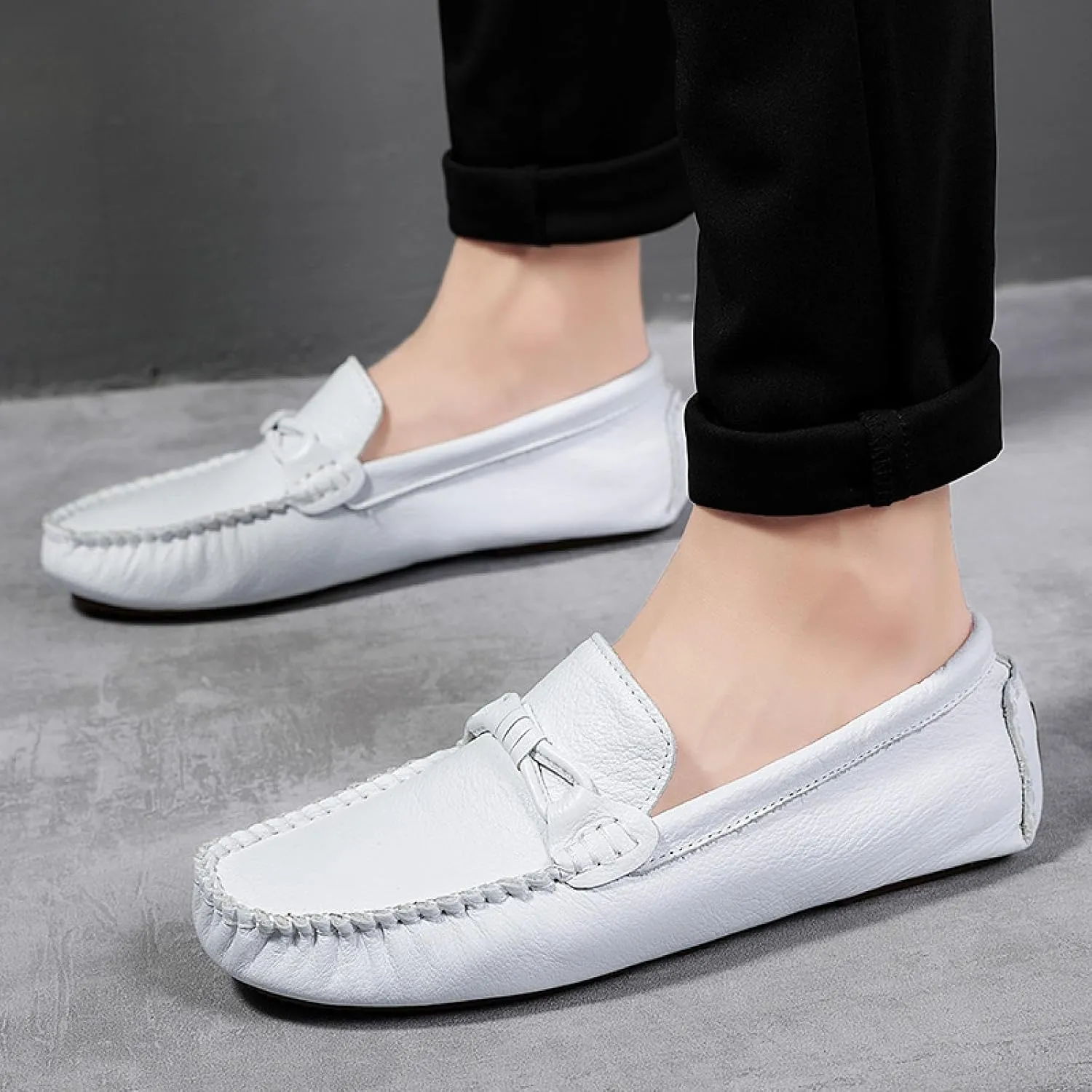 Men's Leather Penny Loafers, Classic Driving Shoes, Casual Slip-on Comfortable Men's Loafers, Beanie Shoes