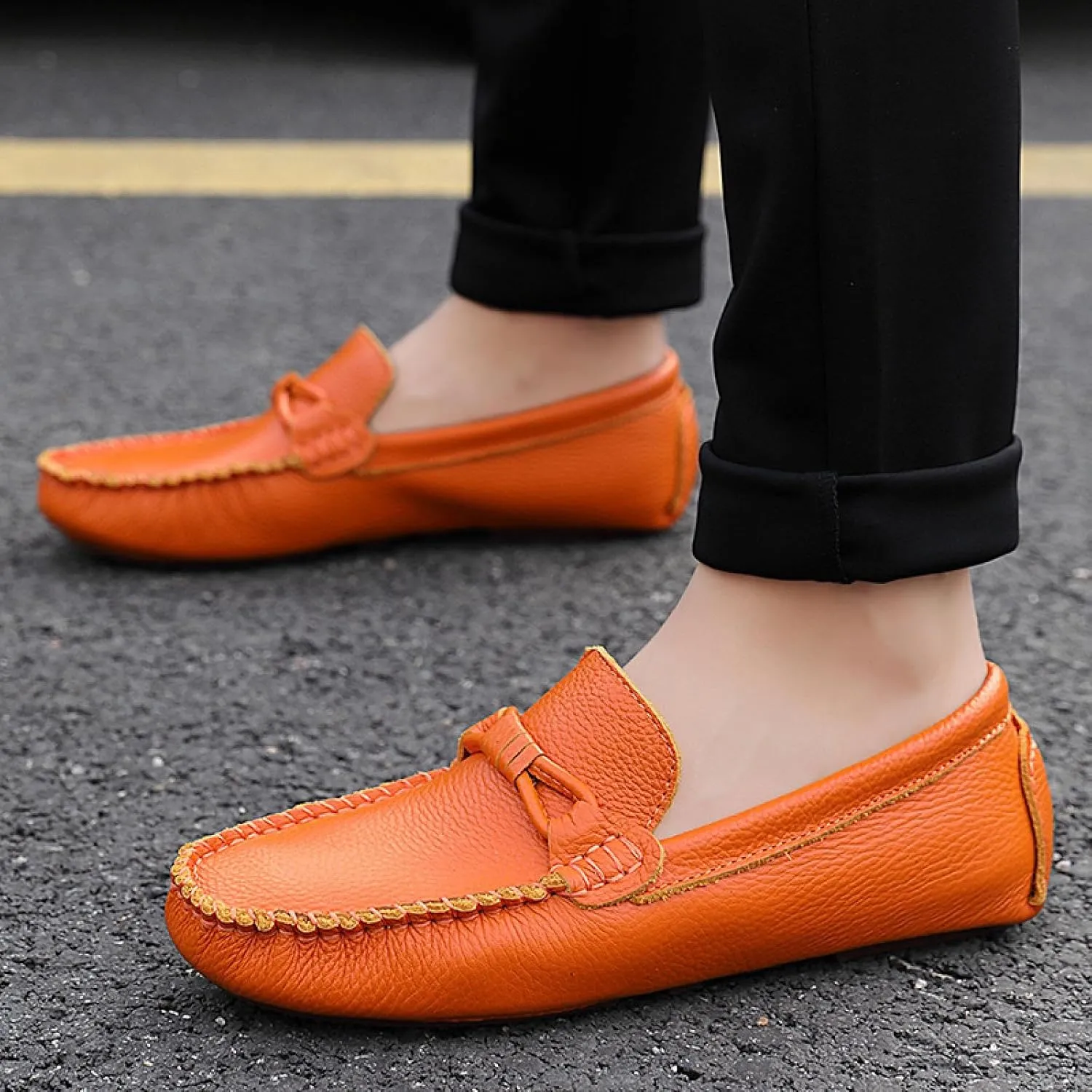 Men's Leather Penny Loafers, Classic Driving Shoes, Casual Slip-on Comfortable Men's Loafers, Beanie Shoes