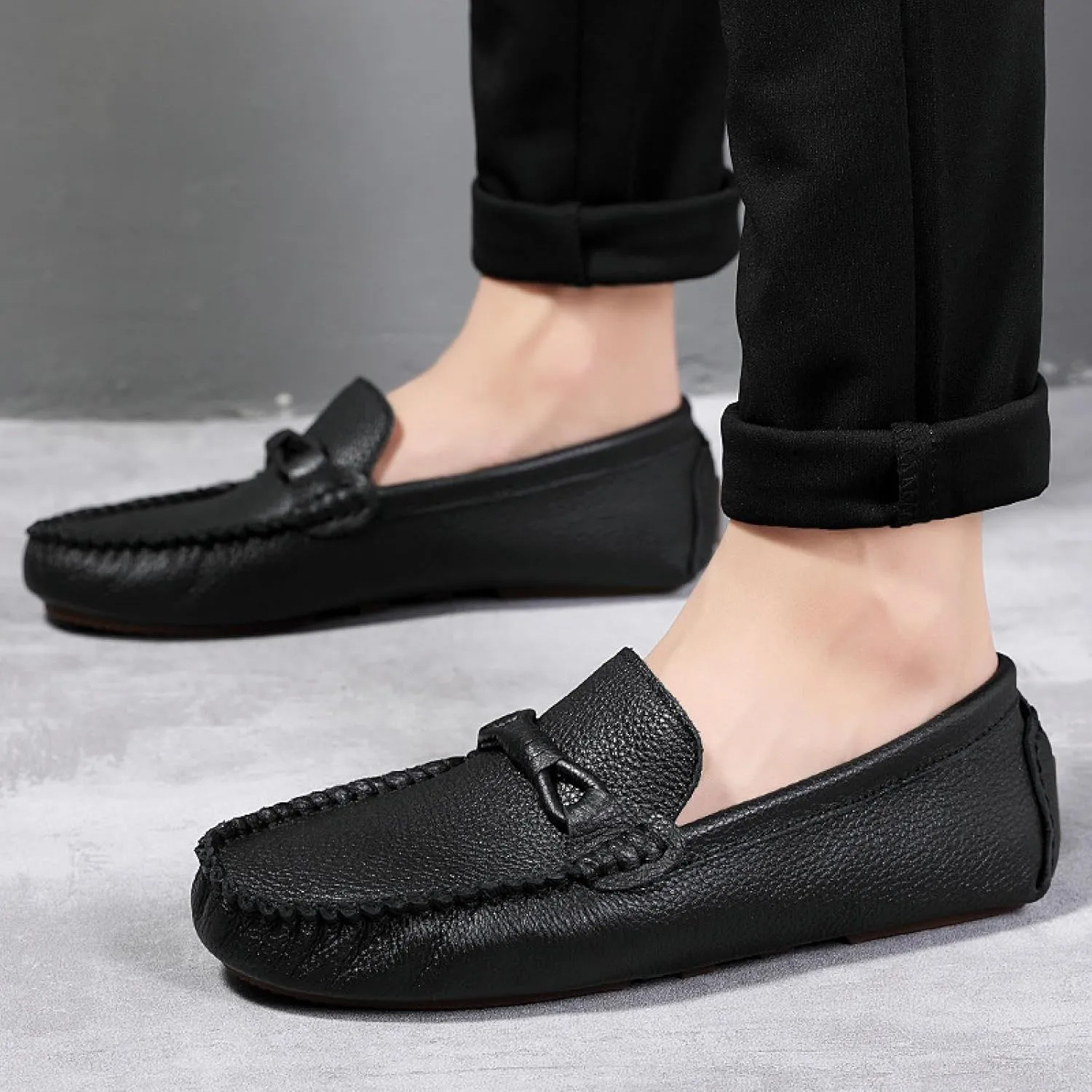 Men's Leather Penny Loafers, Classic Driving Shoes, Casual Slip-on Comfortable Men's Loafers, Beanie Shoes