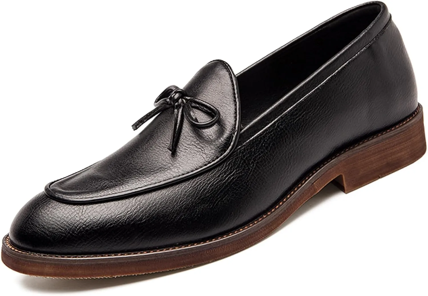 Men's Leather Slip-on Dress Penny Loafers Casual Non-Slip Business Formal Shoes Party Wedding Prom Leather Shoes